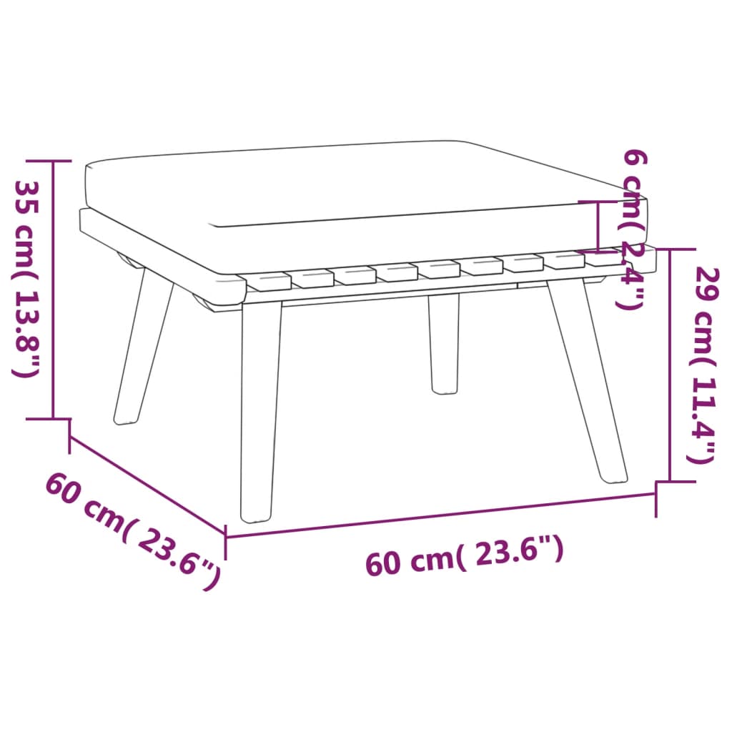 vidaXL 8-tlg. Garten-Lounge-Set mit Kissen Massivholz Akazie