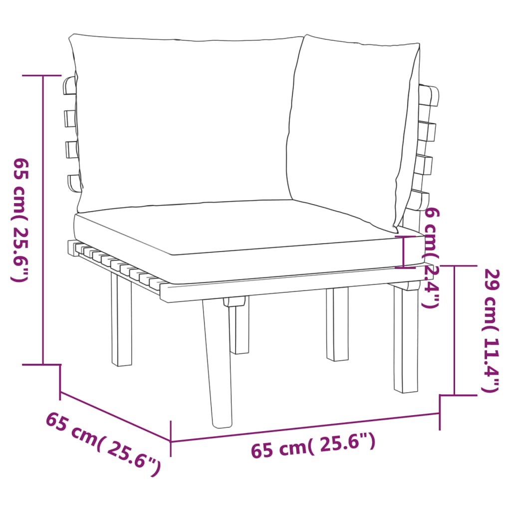 vidaXL 8-tlg. Garten-Lounge-Set mit Kissen Massivholz Akazie