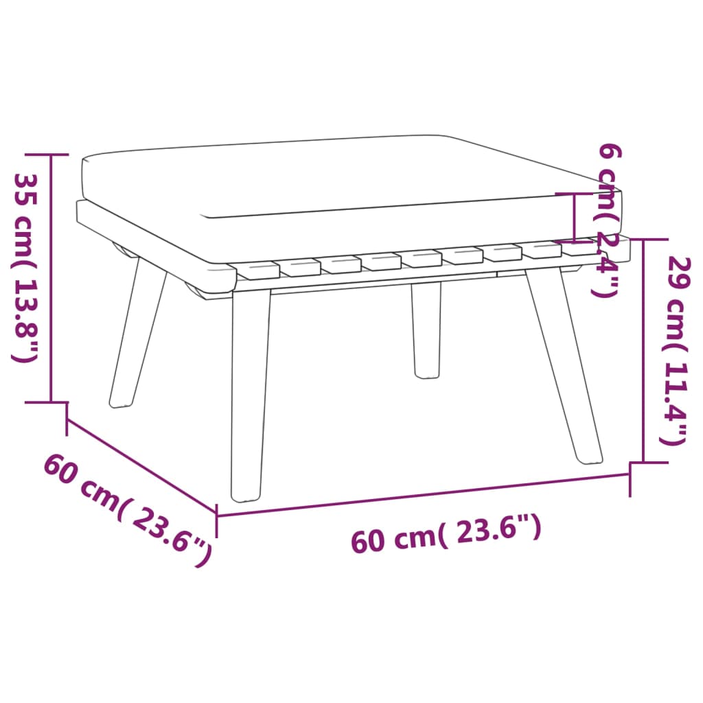 vidaXL 8-tlg. Garten-Lounge-Set mit Kissen Massivholz Akazie