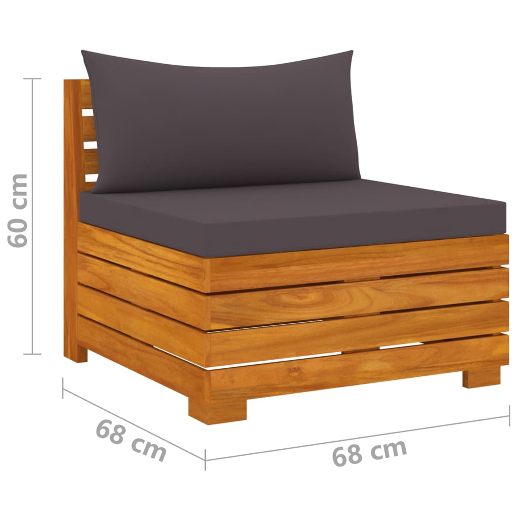 vidaXL 8-tlg. Garten-Lounge-Set mit Kissen Massivholz Akazie