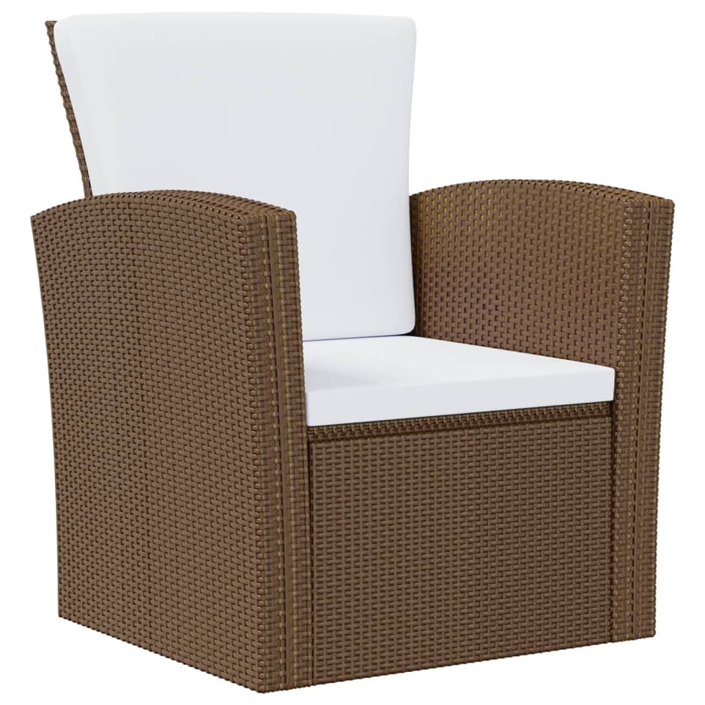 vidaXL 8-tlg. Garten-Lounge-Set mit Kissen Poly Rattan Braun