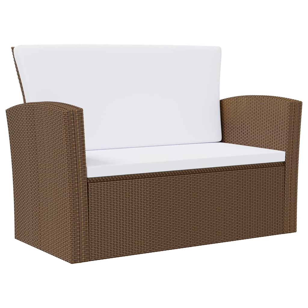 vidaXL 8-tlg. Garten-Lounge-Set mit Kissen Poly Rattan Braun