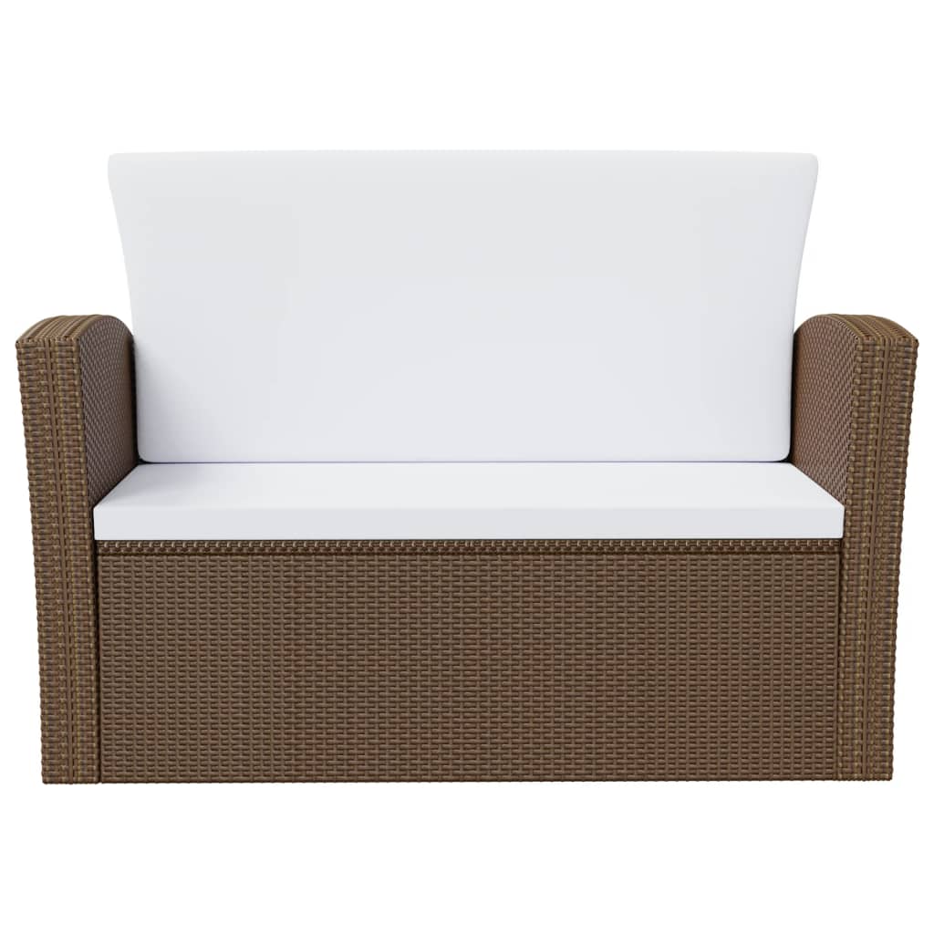 vidaXL 8-tlg. Garten-Lounge-Set mit Kissen Poly Rattan Braun