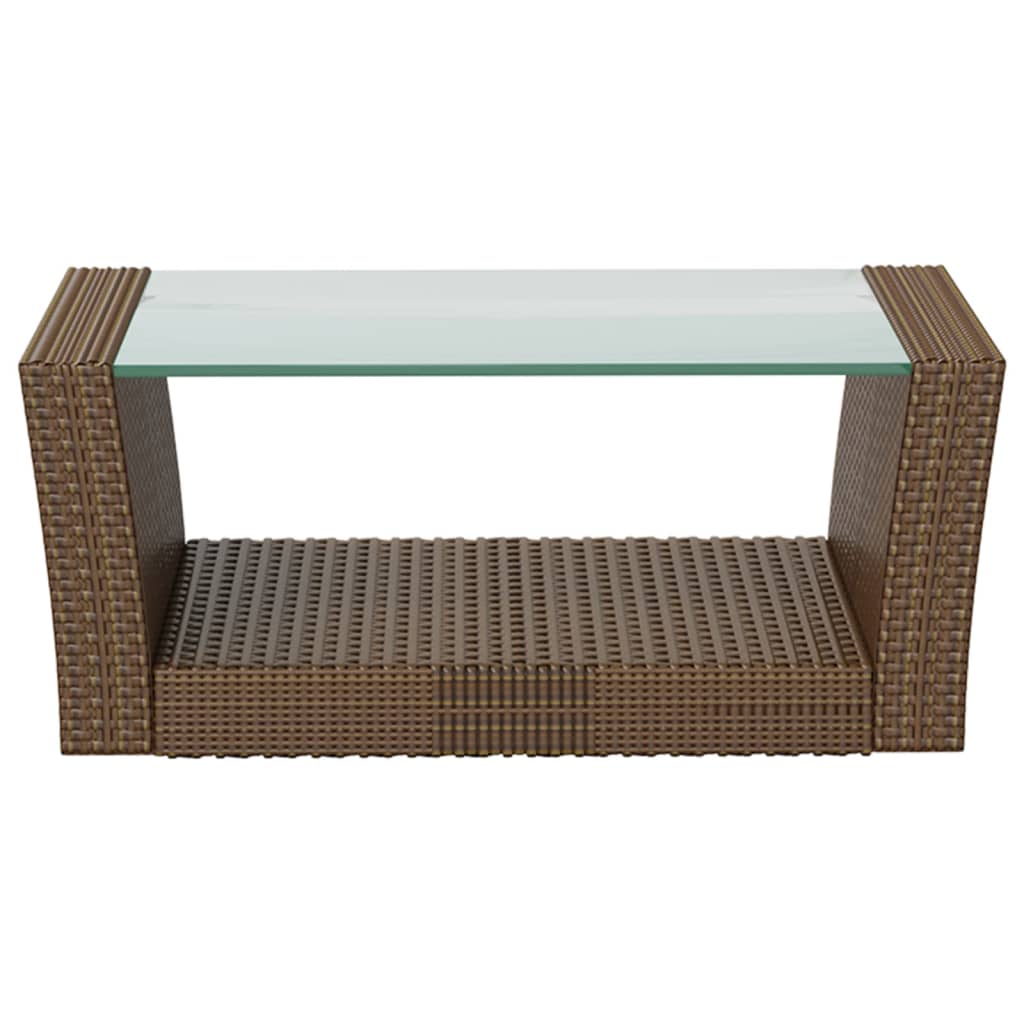 vidaXL 8-tlg. Garten-Lounge-Set mit Kissen Poly Rattan Braun