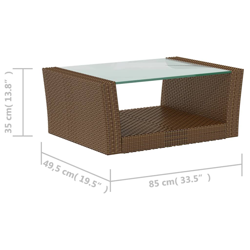 vidaXL 8-tlg. Garten-Lounge-Set mit Kissen Poly Rattan Braun