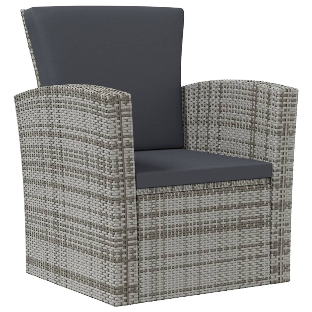 vidaXL 8-tlg. Garten-Lounge-Set mit Kissen Poly Rattan Grau