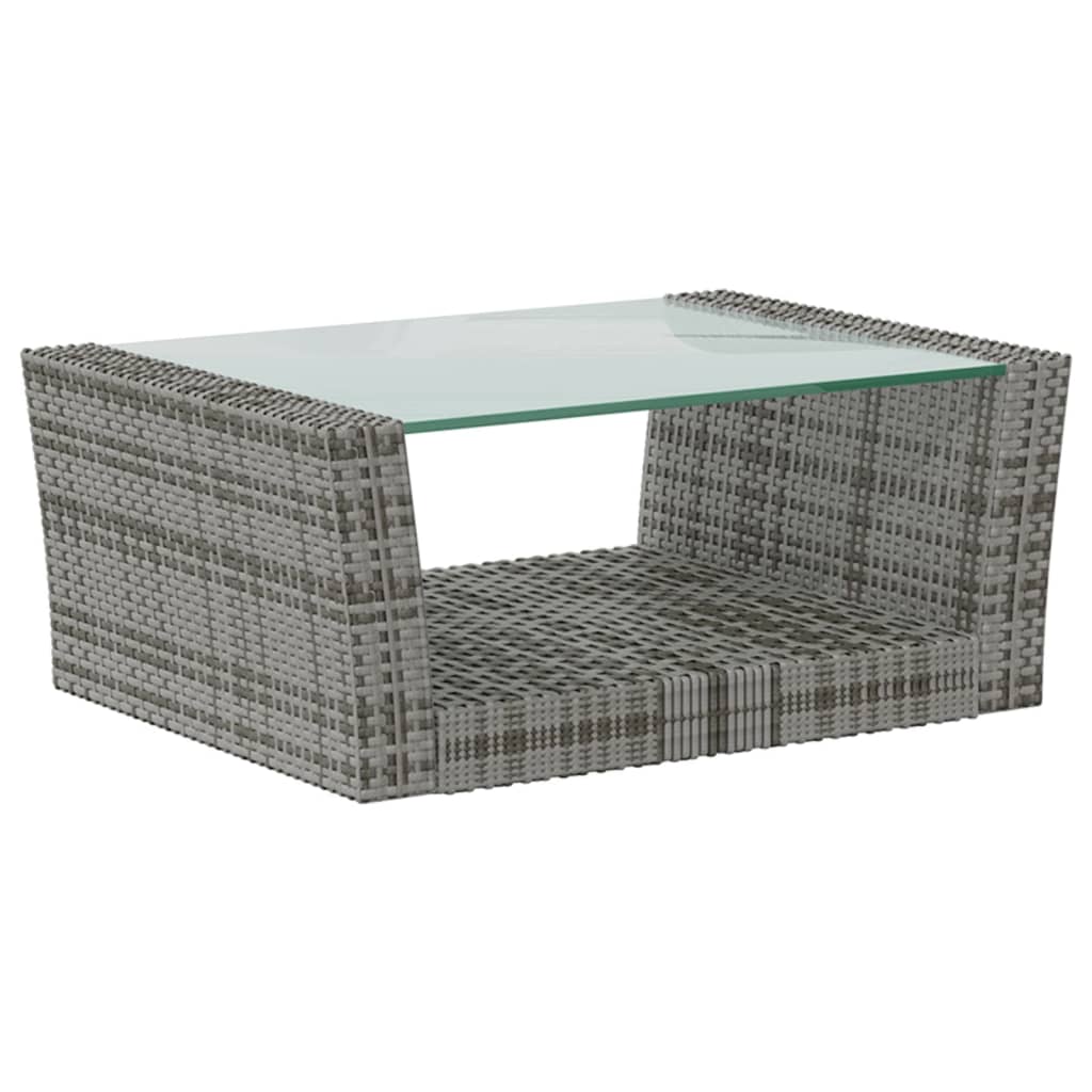 vidaXL 8-tlg. Garten-Lounge-Set mit Kissen Poly Rattan Grau