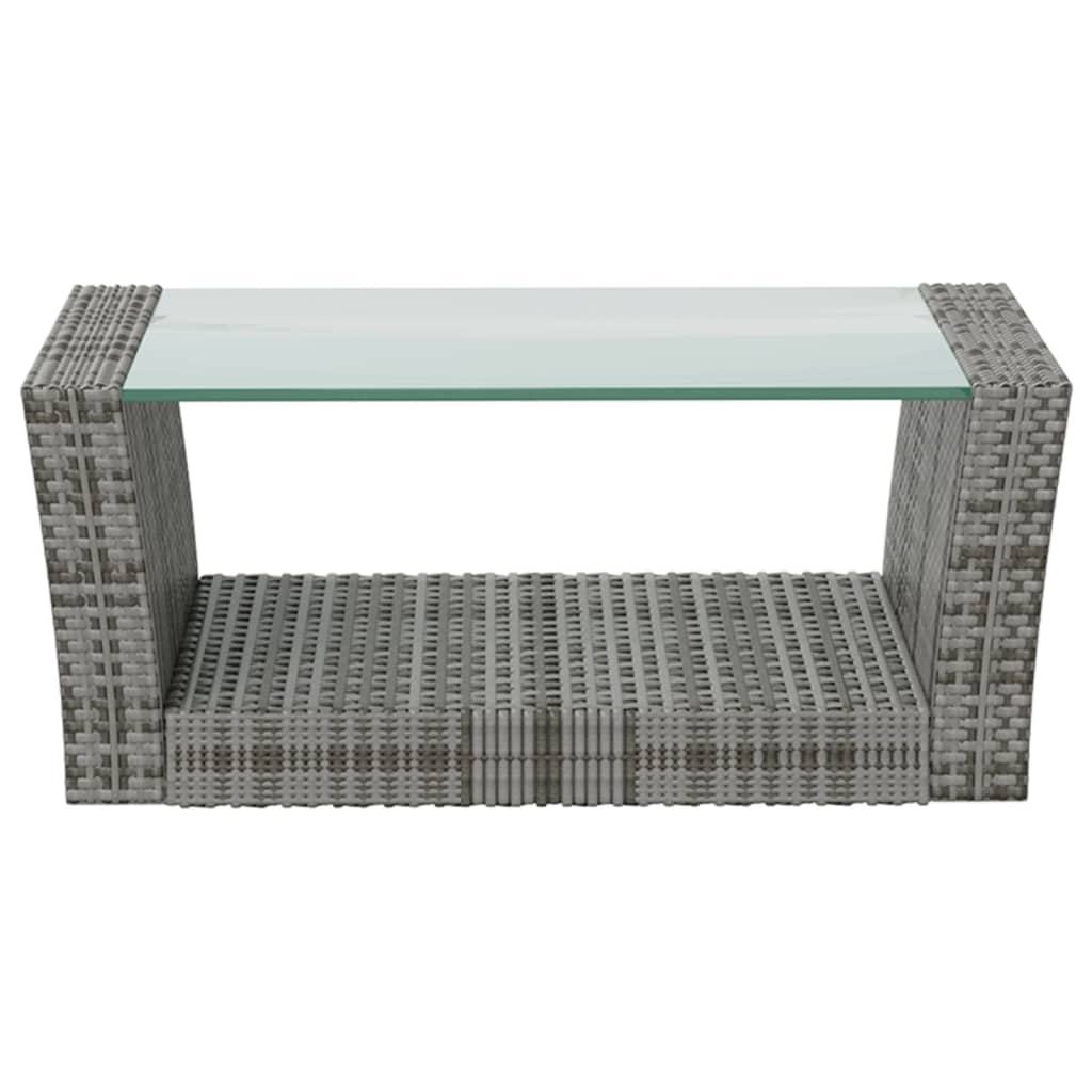 vidaXL 8-tlg. Garten-Lounge-Set mit Kissen Poly Rattan Grau