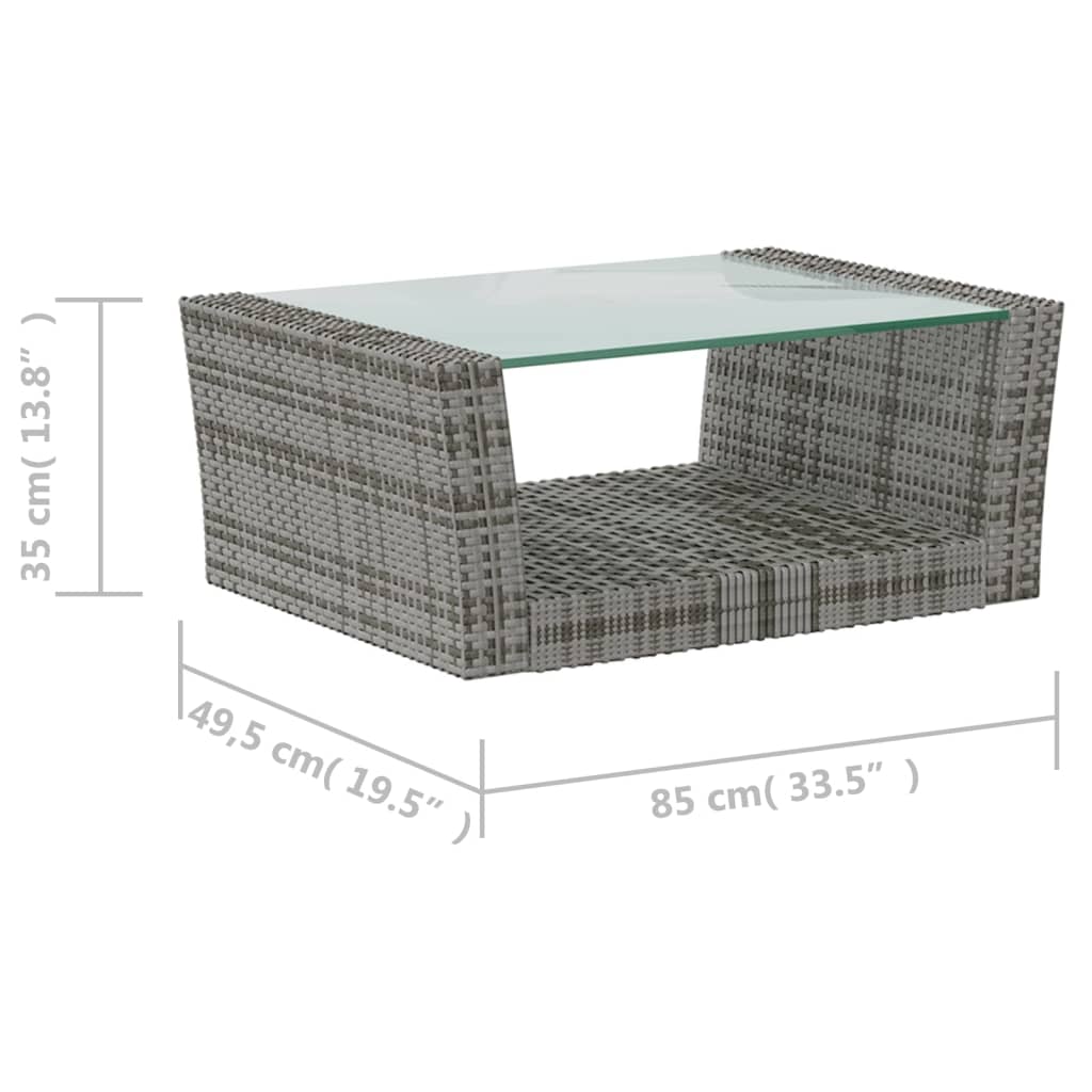 vidaXL 8-tlg. Garten-Lounge-Set mit Kissen Poly Rattan Grau