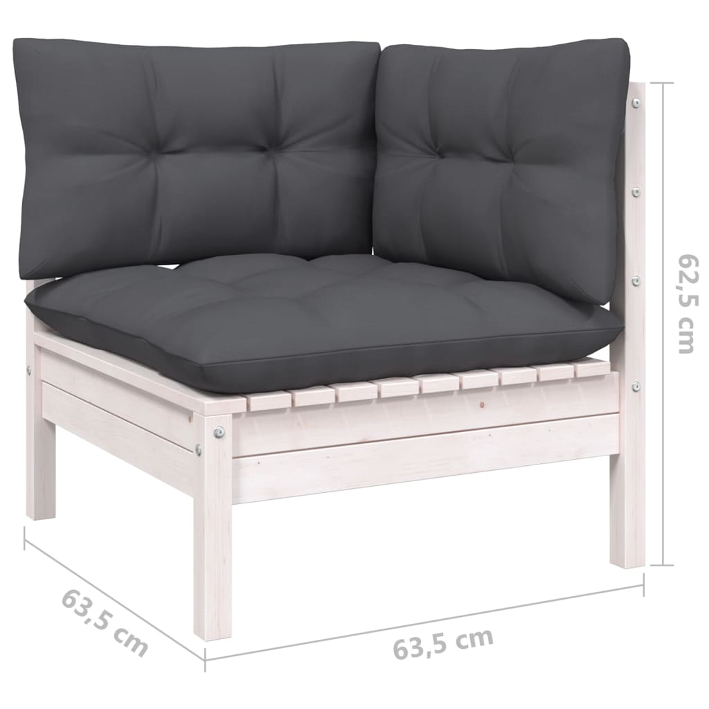 vidaXL 2-Sitzer-Gartensofa mit Anthrazit Kissen Massivholz Kiefer