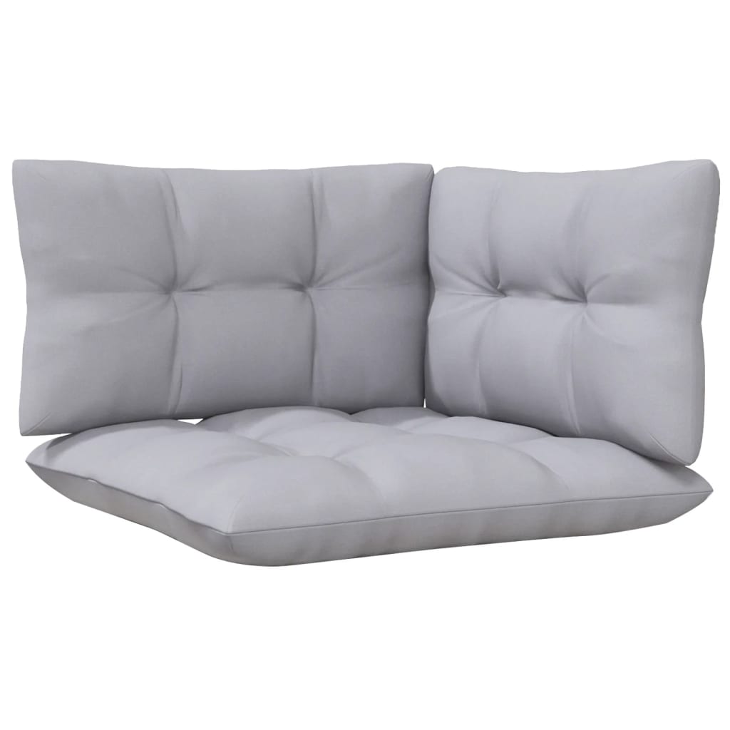vidaXL 3-Sitzer-Gartensofa mit Grauen Kissen Massivholz Kiefer