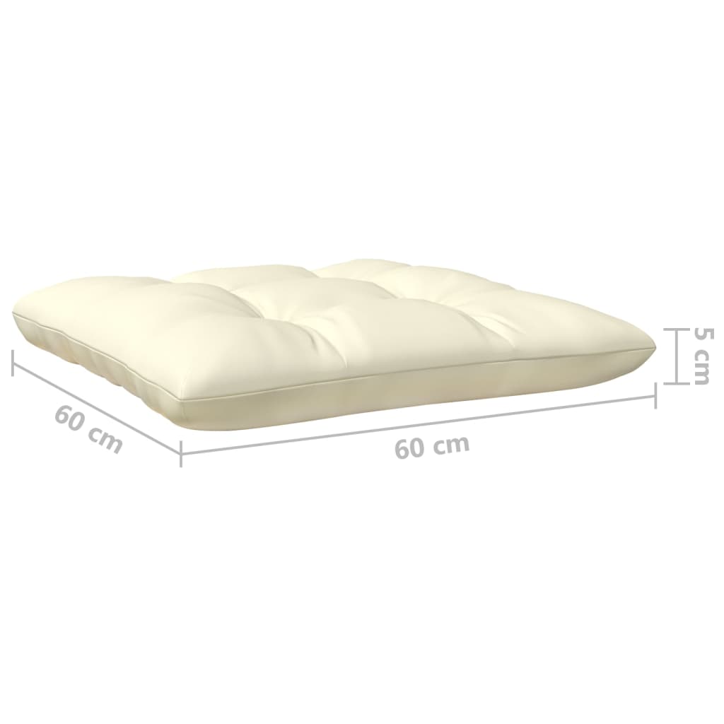 vidaXL 3-Sitzer-Gartensofa mit Creme Kissen Massivholz Kiefer