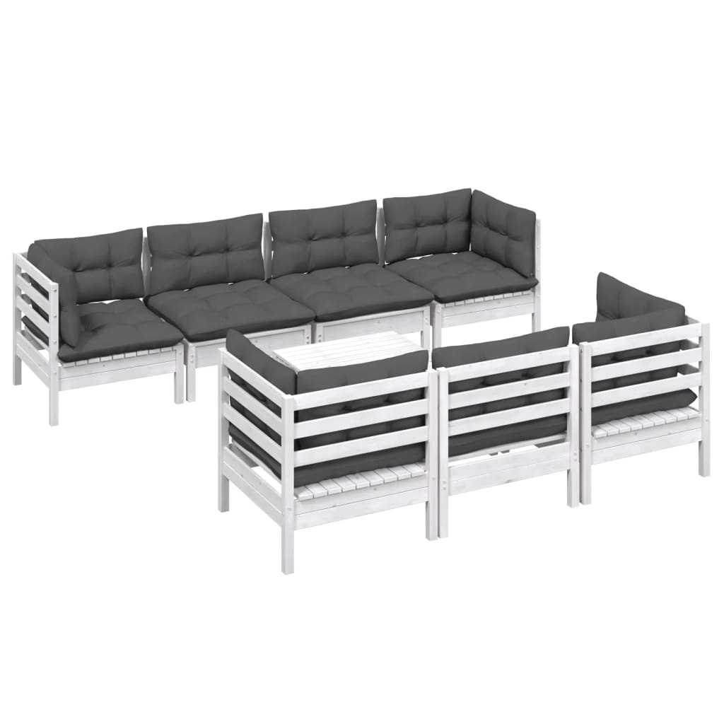 vidaXL 8-tlg. Garten-Lounge-Set mit Kissen Kiefer Massivholz
