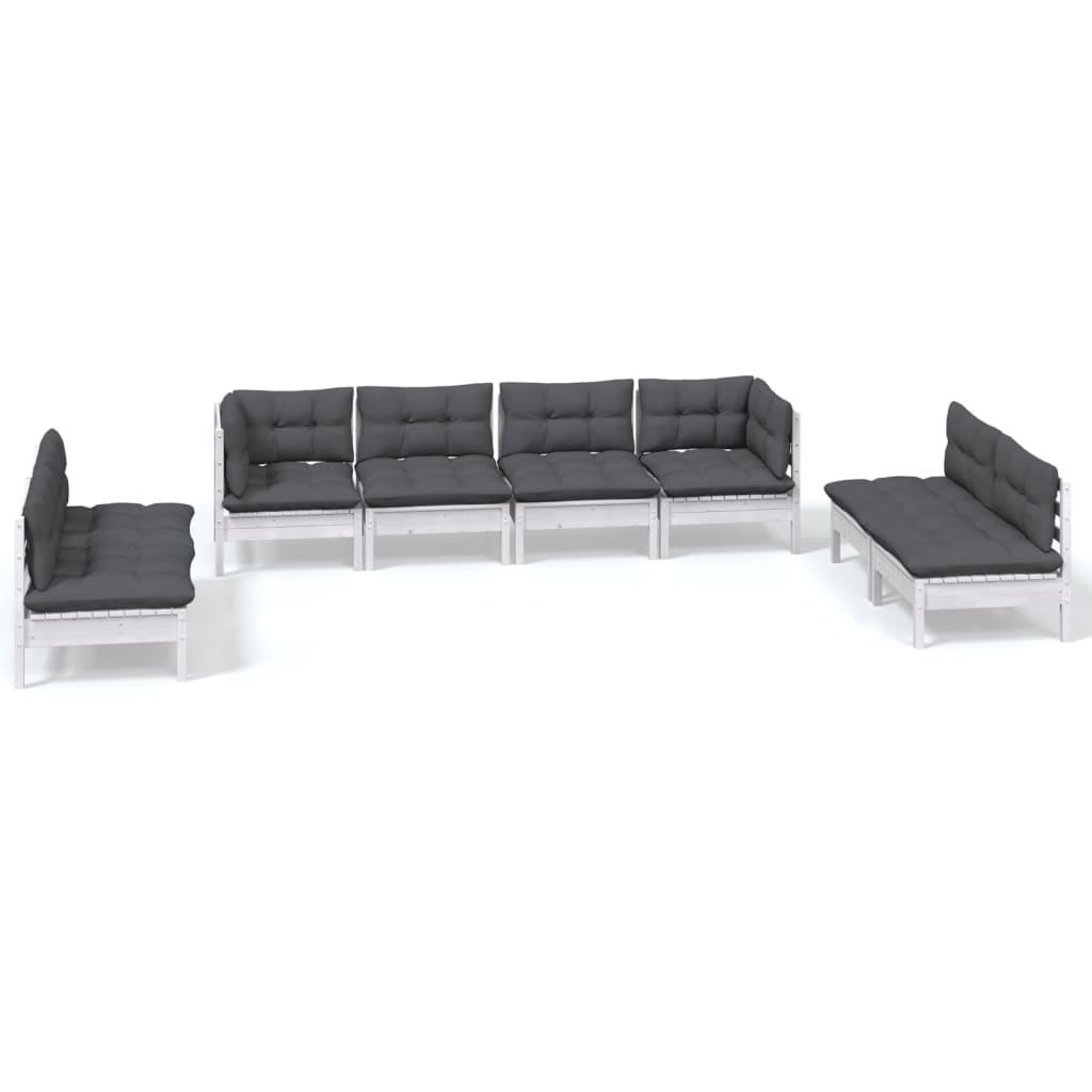 vidaXL 8-tlg. Garten-Lounge-Set mit Kissen Kiefer Massivholz