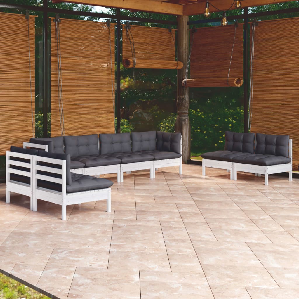 vidaXL 8-tlg. Garten-Lounge-Set mit Kissen Kiefer Massivholz