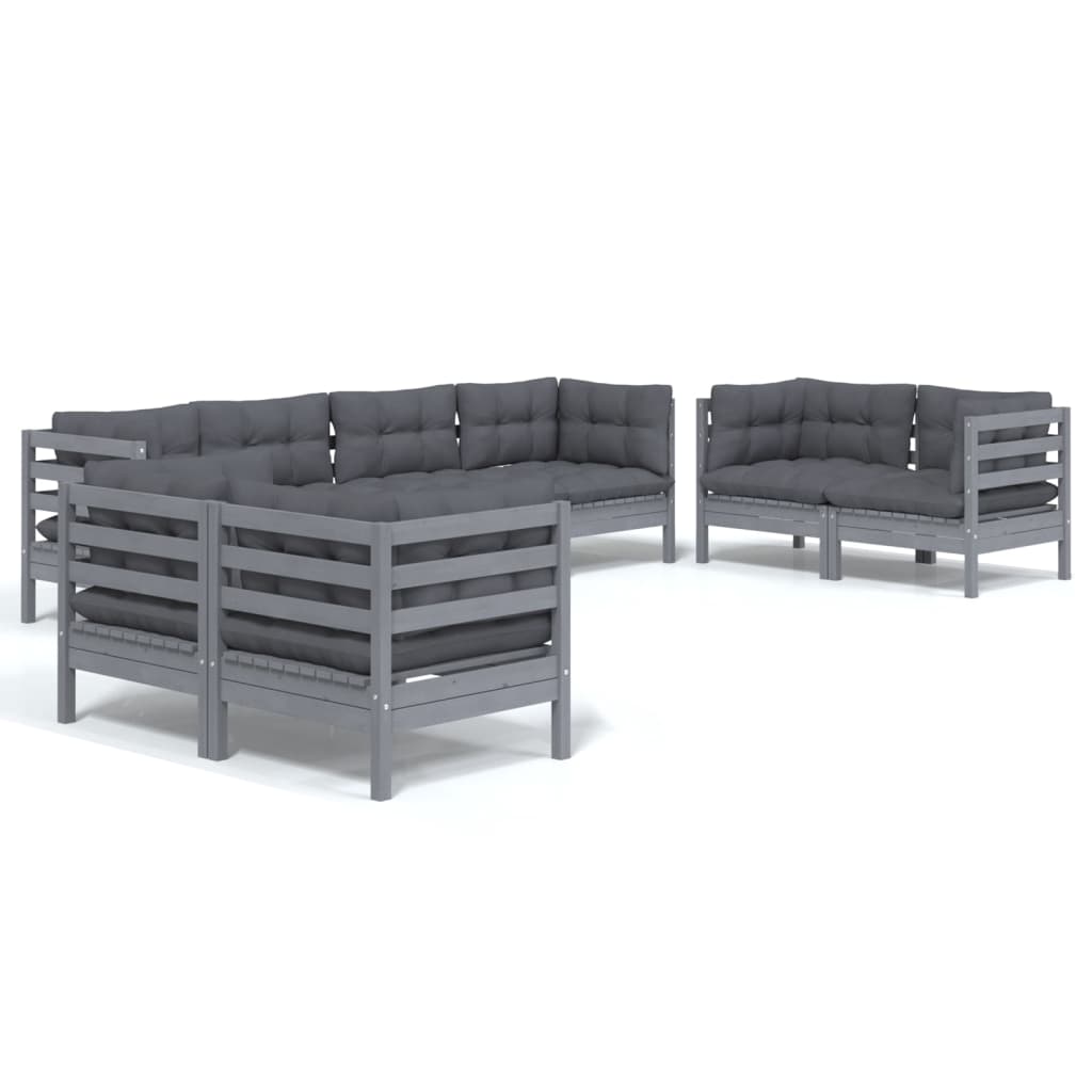 vidaXL 8-tlg. Garten-Lounge-Set mit Kissen Kiefer Massivholz