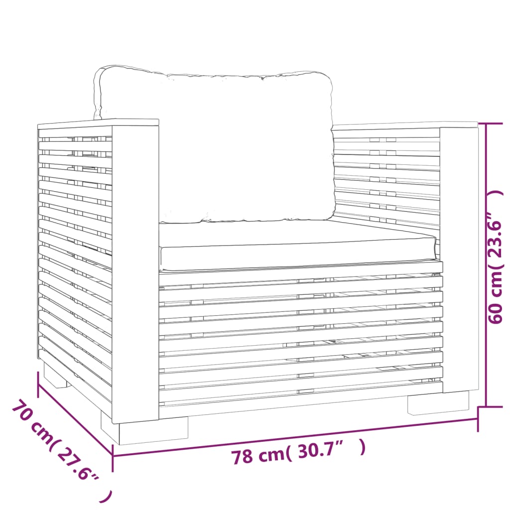 vidaXL 8-tlg. Garten-Lounge-Set mit Kissen Massivholz Teak