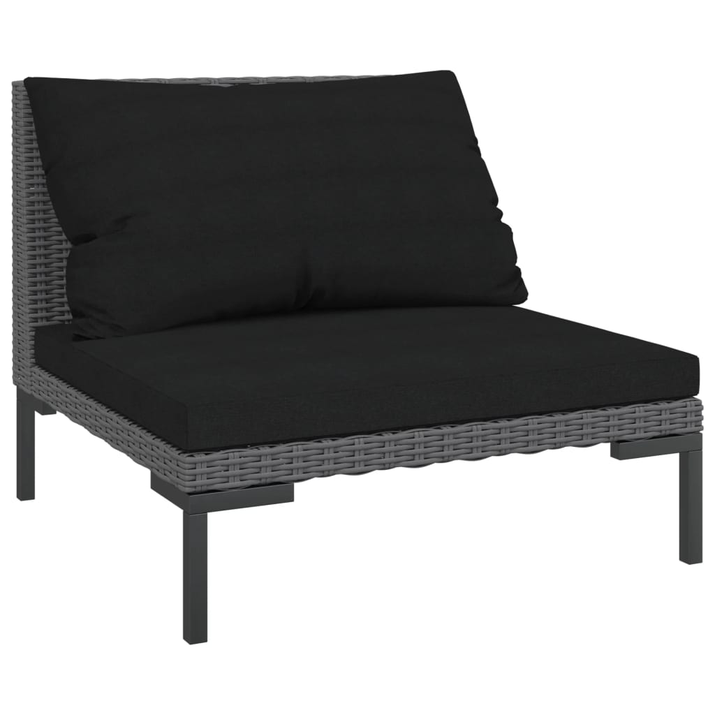 vidaXL 8-tlg. Garten-Lounge-Set mit Kissen Poly Rattan Dunkelgrau