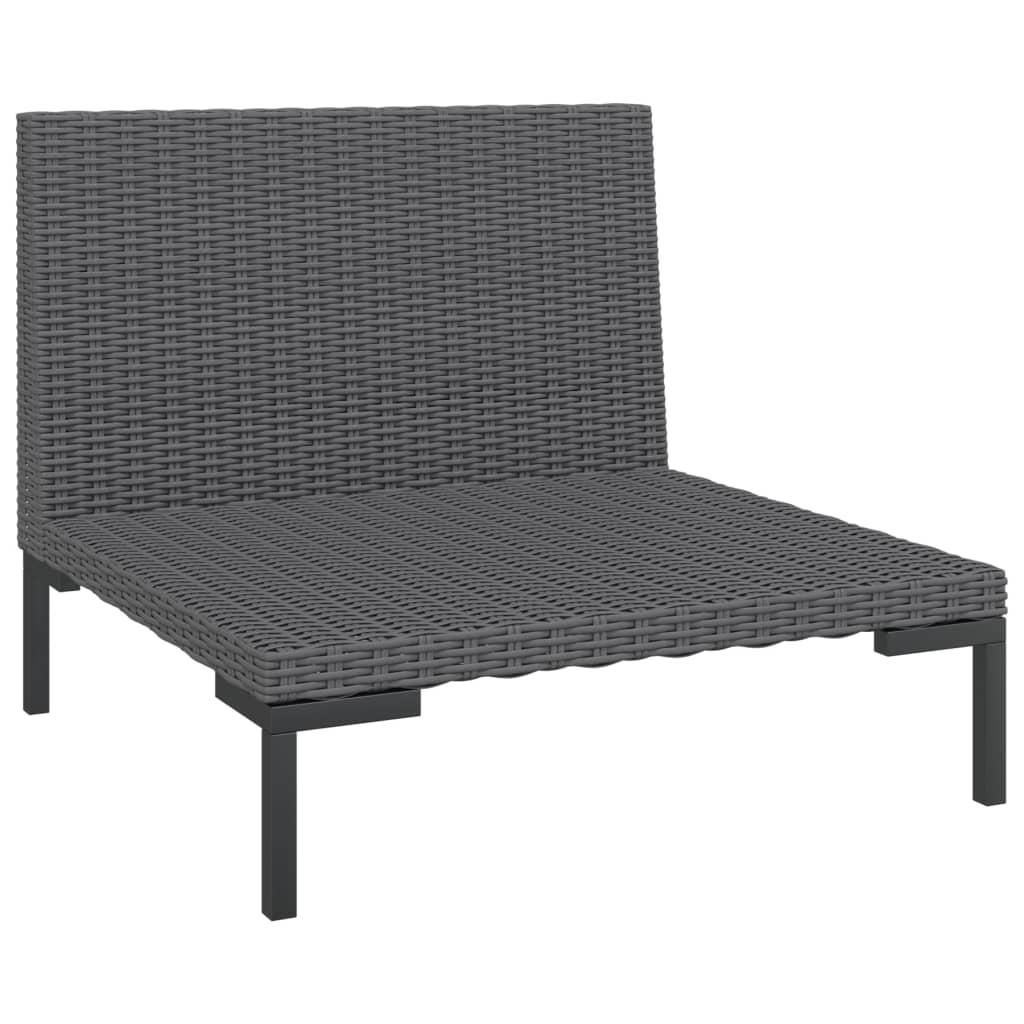 vidaXL 8-tlg. Garten-Lounge-Set mit Kissen Poly Rattan Dunkelgrau