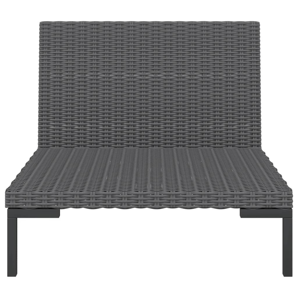 vidaXL 8-tlg. Garten-Lounge-Set mit Kissen Poly Rattan Dunkelgrau