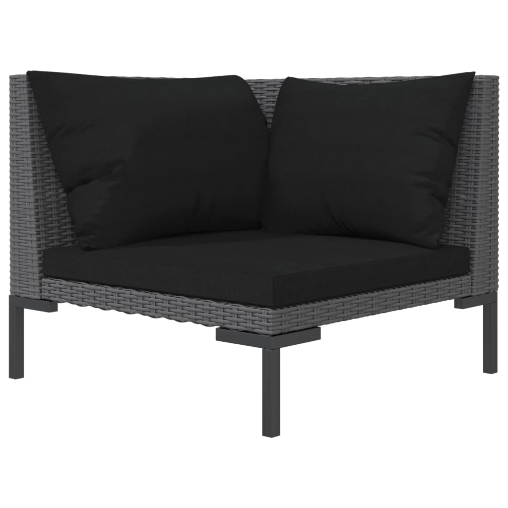 vidaXL 8-tlg. Garten-Lounge-Set mit Kissen Poly Rattan Dunkelgrau