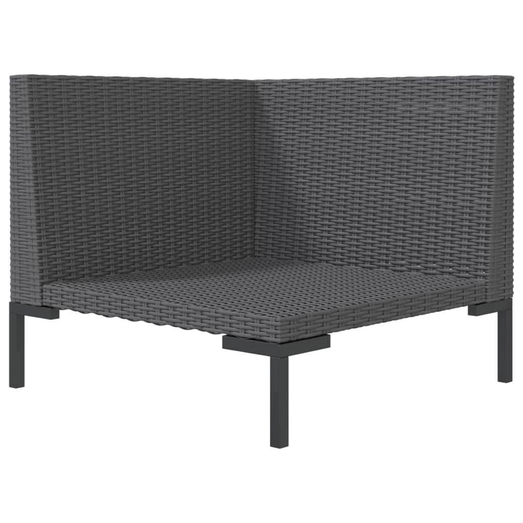 vidaXL 8-tlg. Garten-Lounge-Set mit Kissen Poly Rattan Dunkelgrau