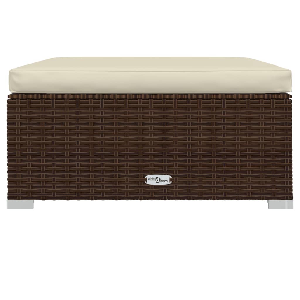 vidaXL 8-tlg. Garten-Lounge-Set mit Kissen Poly Rattan Braun