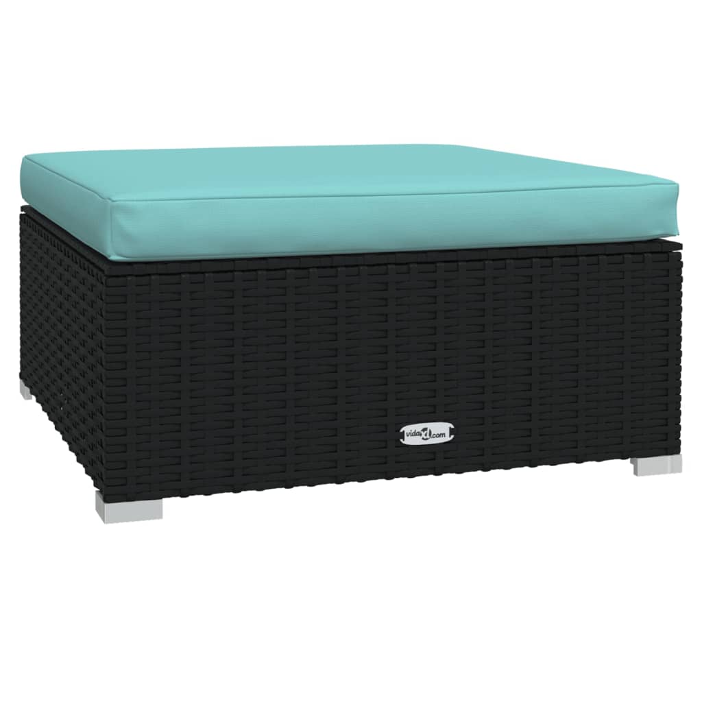vidaXL 8-tlg. Garten-Lounge-Set mit Kissen Poly Rattan Schwarz