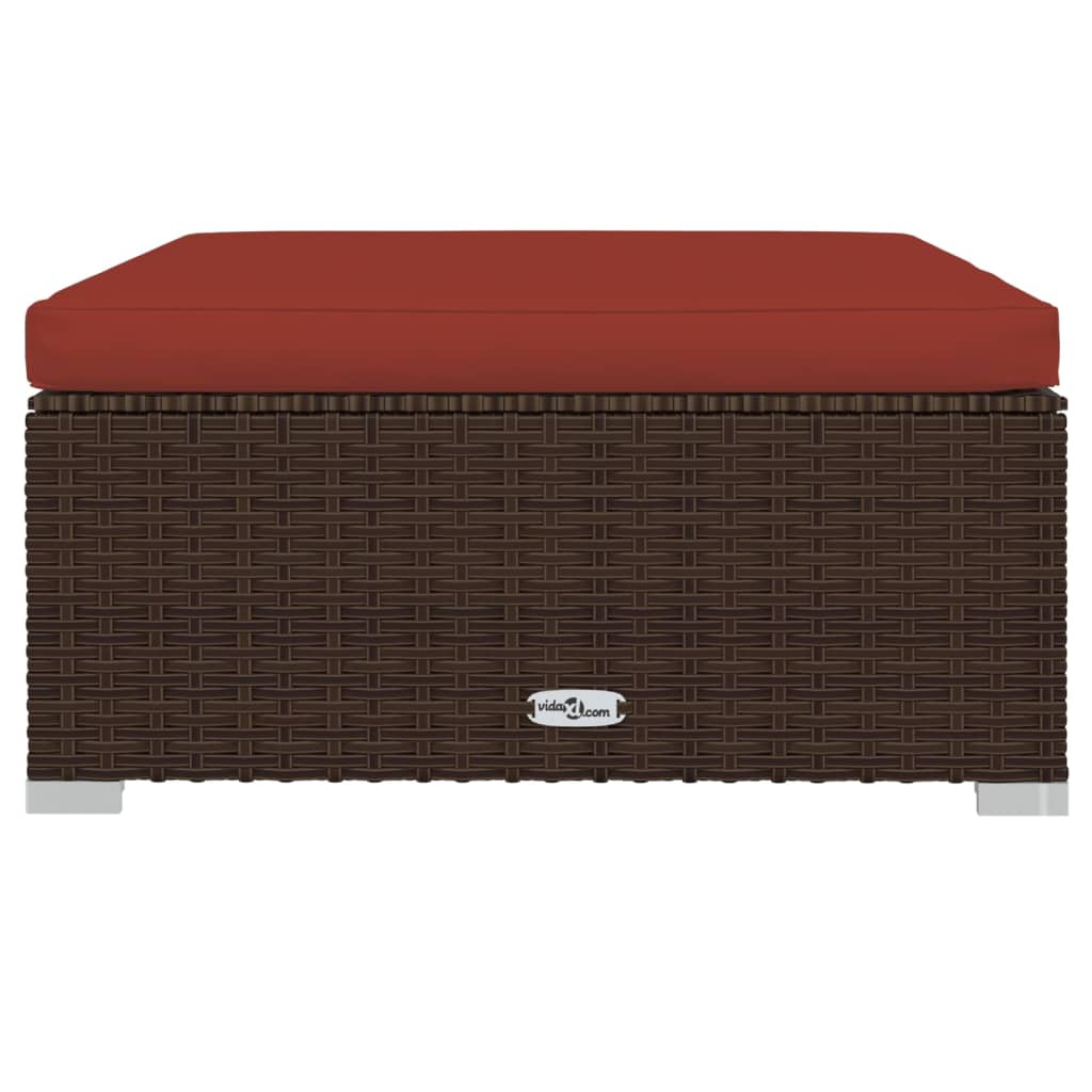 vidaXL 8-tlg. Garten-Lounge-Set mit Kissen Poly Rattan Braun