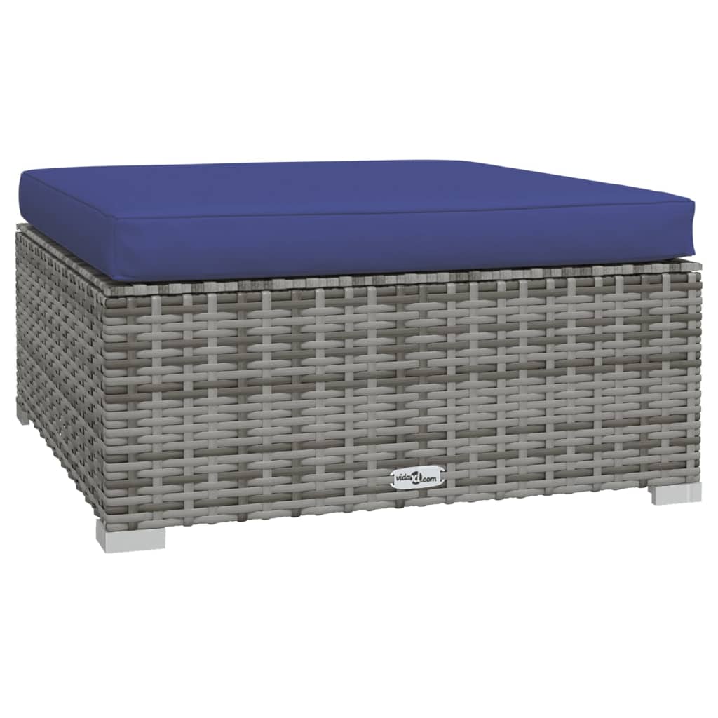 vidaXL 8-tlg. Garten-Lounge-Set mit Kissen Poly Rattan Grau