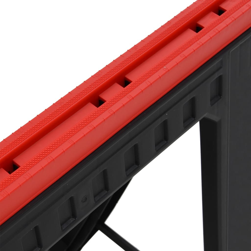 vidaXL Arbeitsböcke 2 Stk. Klappbar Schwarz & Rot Polypropylen 350 kg