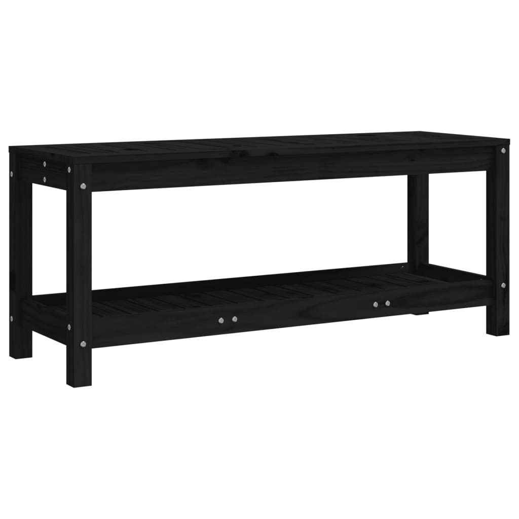 vidaXL Gartenbank Schwarz 108x35x45 cm Massivholz Kiefer