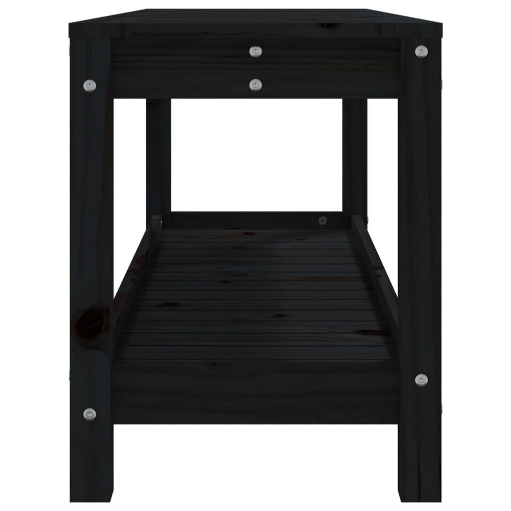 vidaXL Gartenbank Schwarz 108x35x45 cm Massivholz Kiefer