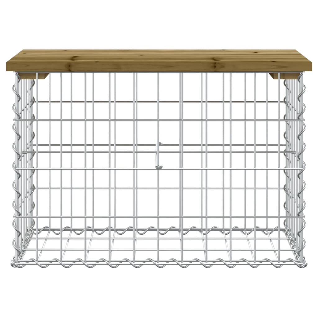 vidaXL Gartenbank aus Gabionen 63x31,5x42 cm Kiefernholz Imprägniert