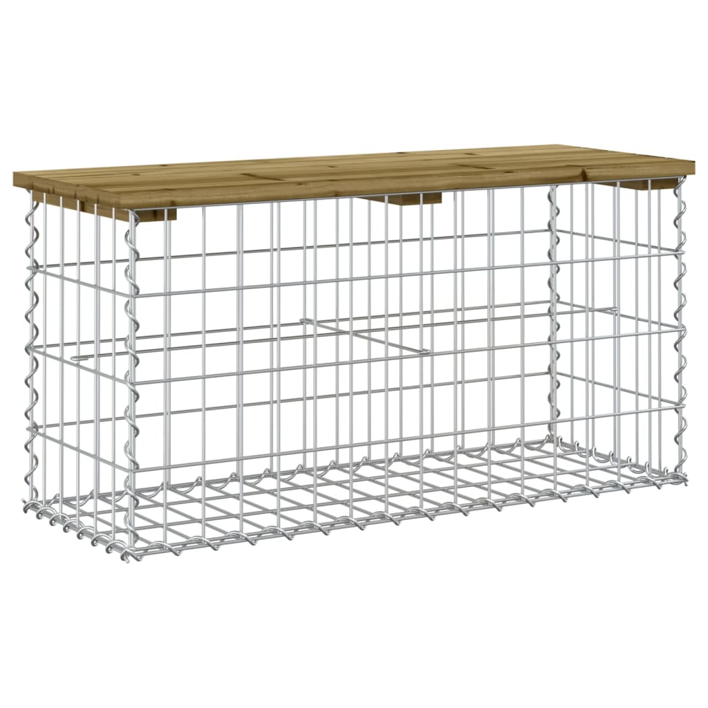 vidaXL Gartenbank aus Gabionen 83x31,5x42 cm Kiefernholz Imprägniert