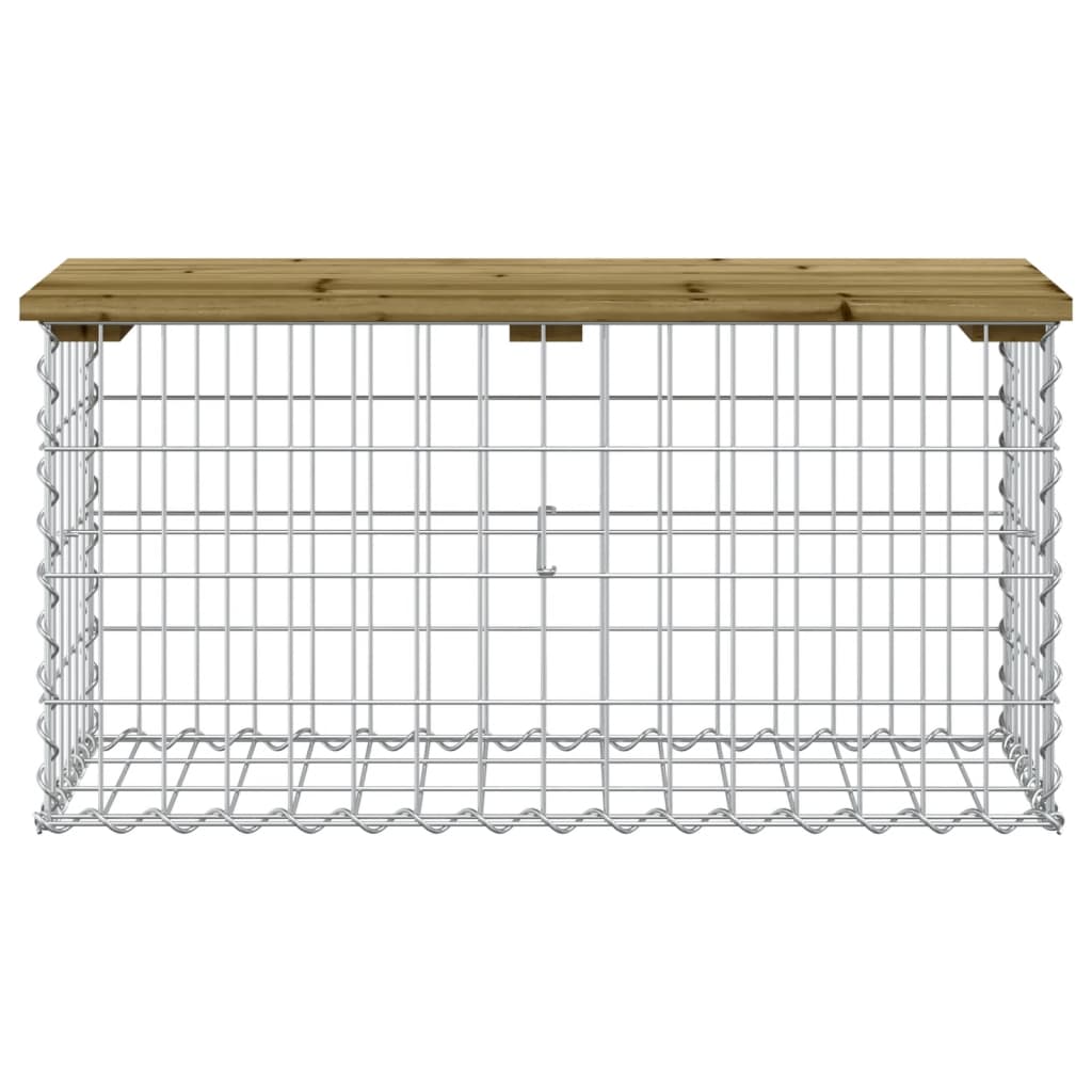 vidaXL Gartenbank aus Gabionen 83x31,5x42 cm Kiefernholz Imprägniert