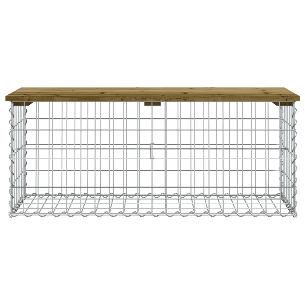 vidaXL Gartenbank aus Gabionen 103x44x42 cm Kiefernholz Imprägniert