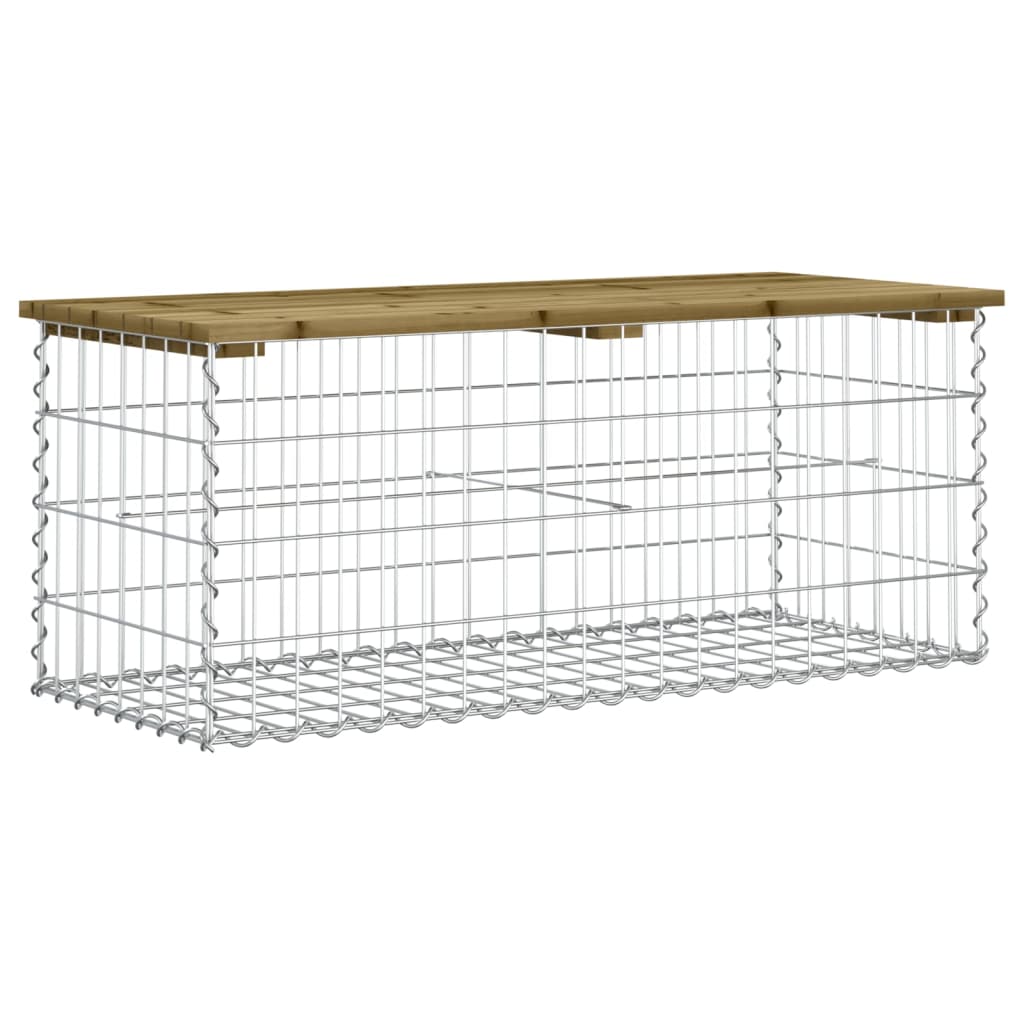 vidaXL Gartenbank aus Gabionen 103x44x42 cm Kiefernholz Imprägniert