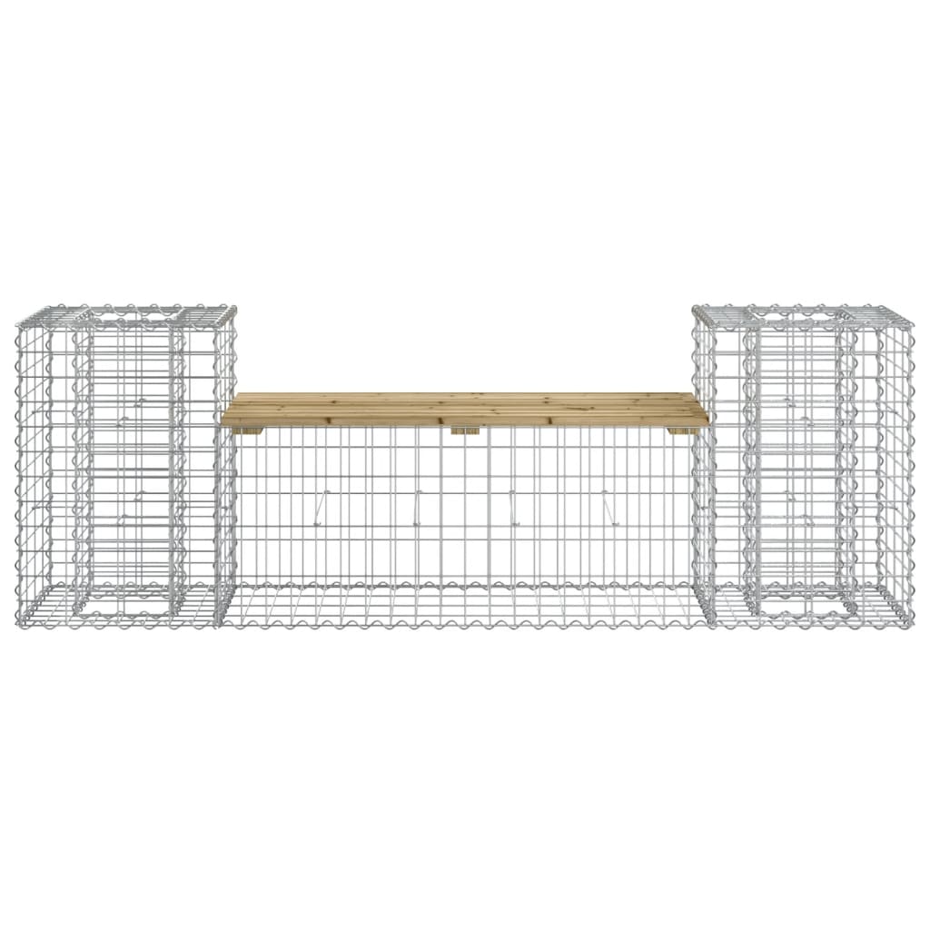 vidaXL Gartenbank aus Gabionen 183x41x60,5 cm Kiefernholz Imprägniert