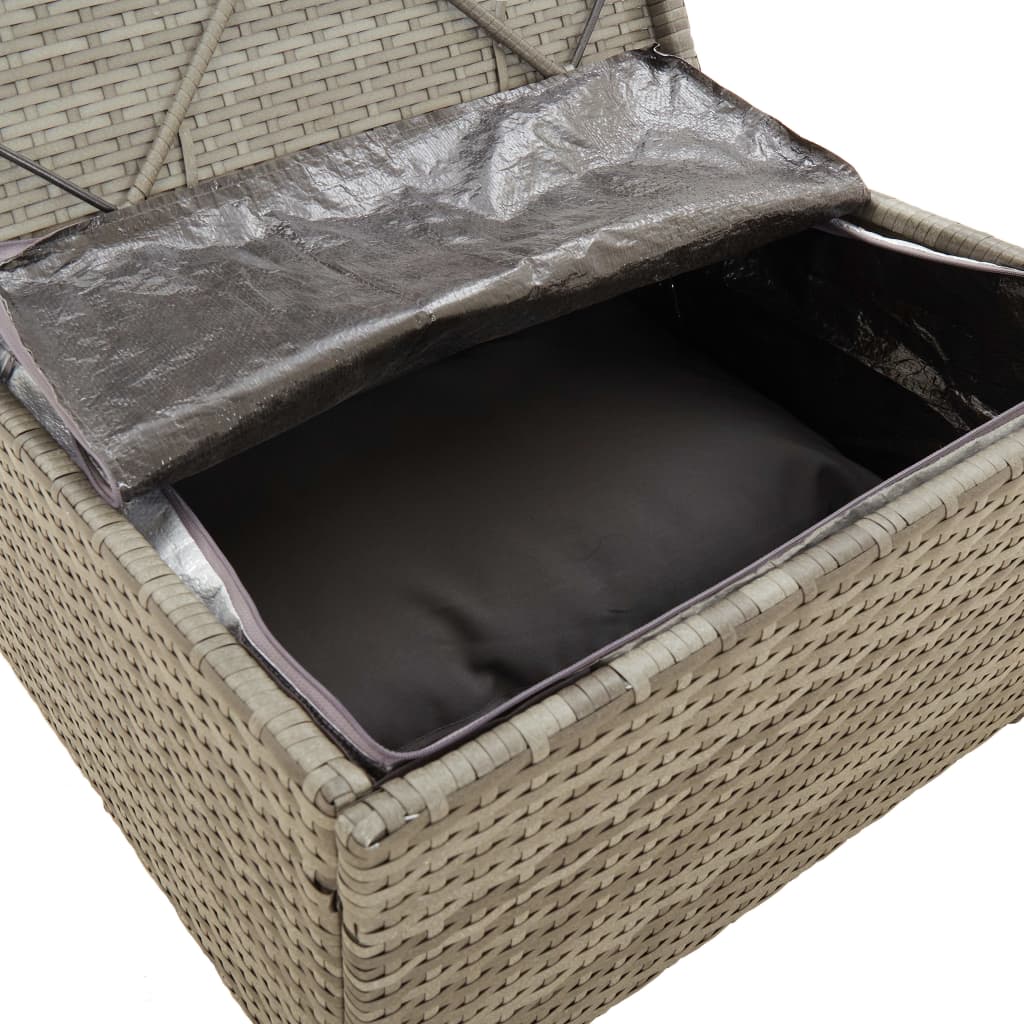 vidaXL Garten-Ecksofa mit Kissen Grau 57x57x56 cm Poly Rattan
