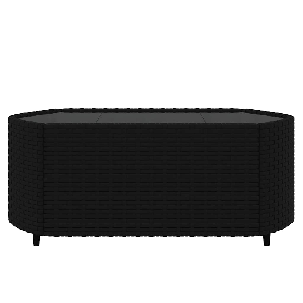 vidaXL 3-tlg. Garten-Lounge-Set mit Kissen Schwarz Poly Rattan