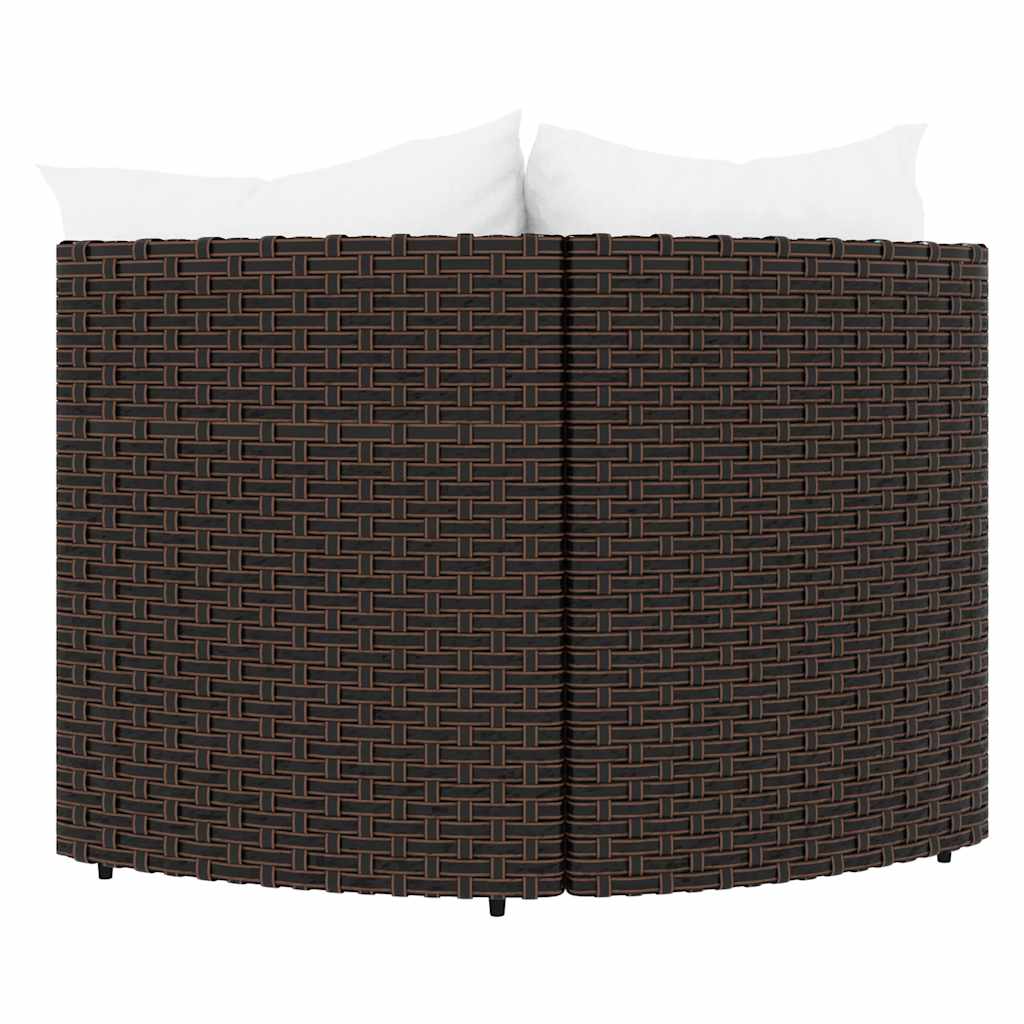 vidaXL Garten-Ecksofas mit Kissen 2 Stk. Braun Poly Rattan