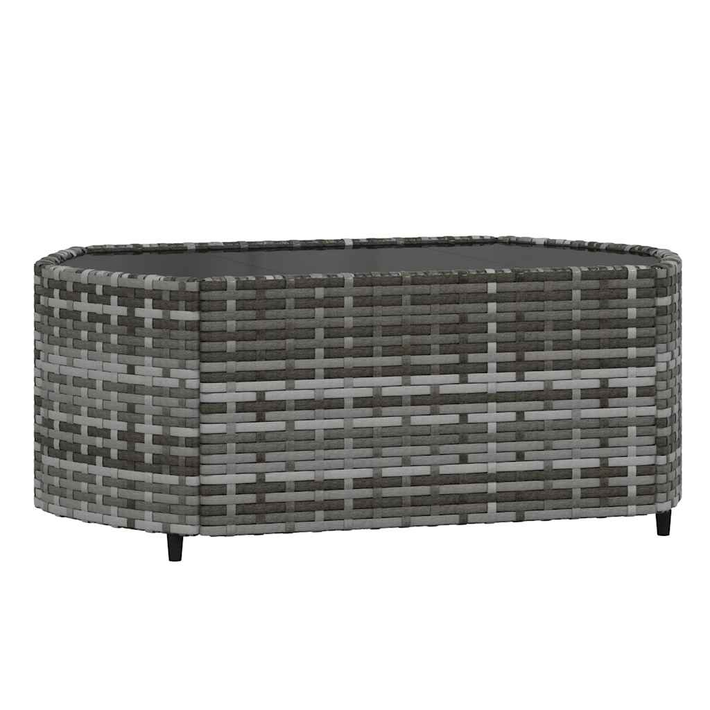 vidaXL 3-tlg. Garten-Lounge-Set mit Kissen Grau Poly Rattan