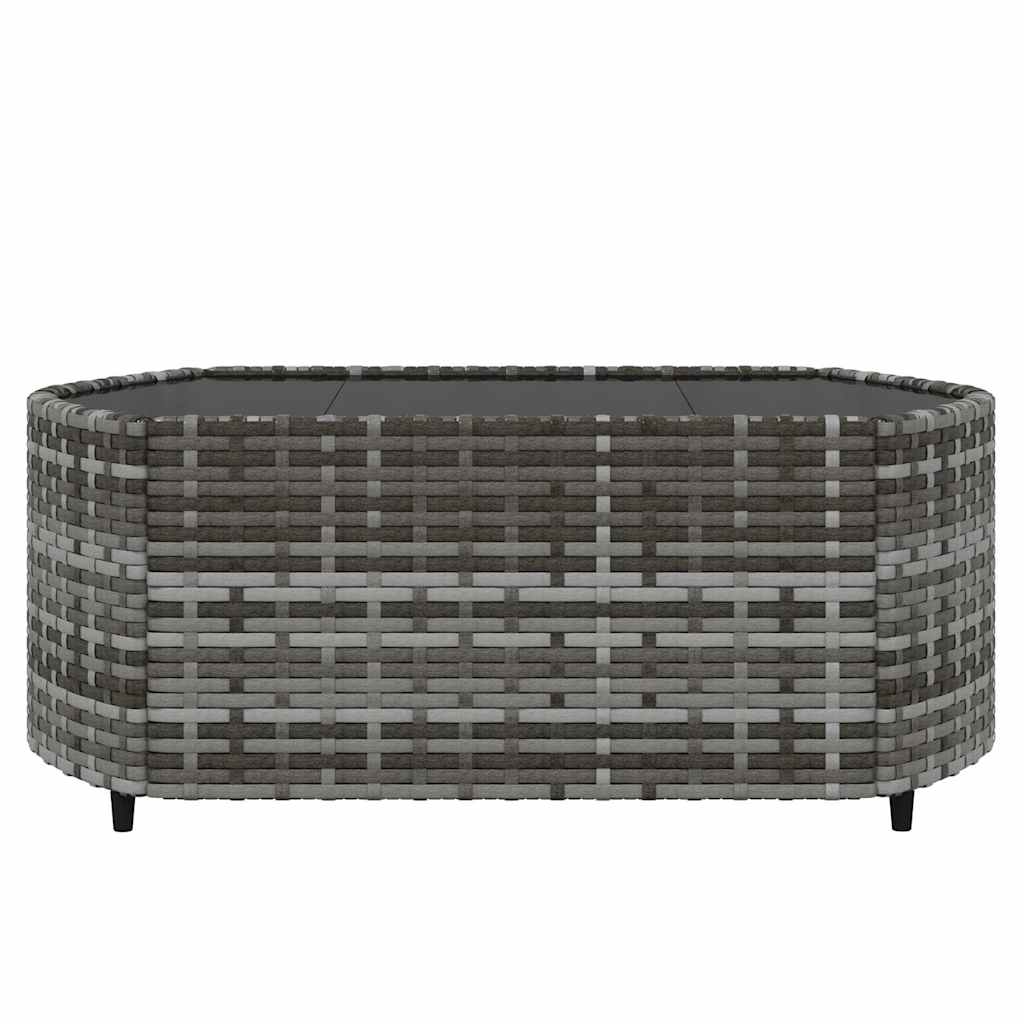 vidaXL 3-tlg. Garten-Lounge-Set mit Kissen Grau Poly Rattan