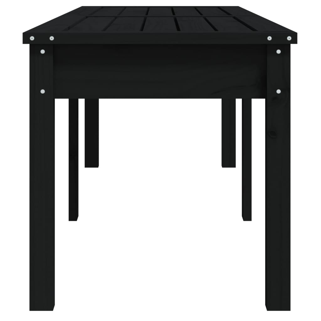 vidaXL Gartenbank 2-Sitzer Schwarz 159,5x44x45 cm Massivholz Kiefer