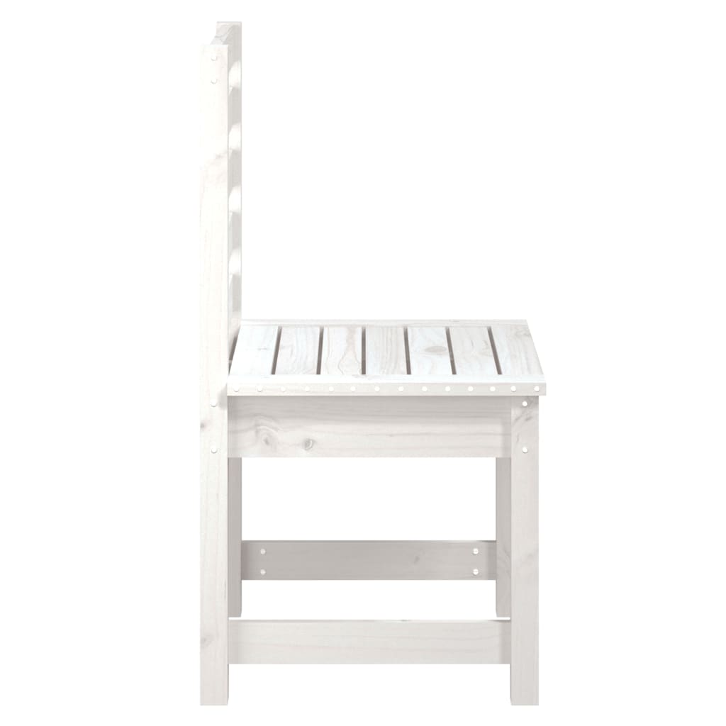vidaXL Gartenstühle 2 Stk. Weiß 50x48x91,5 cm Massivholz Kiefer