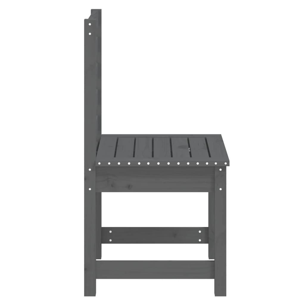 vidaXL Gartenstühle 2 Stk. Grau 50x48x91,5 cm Massivholz Kiefer