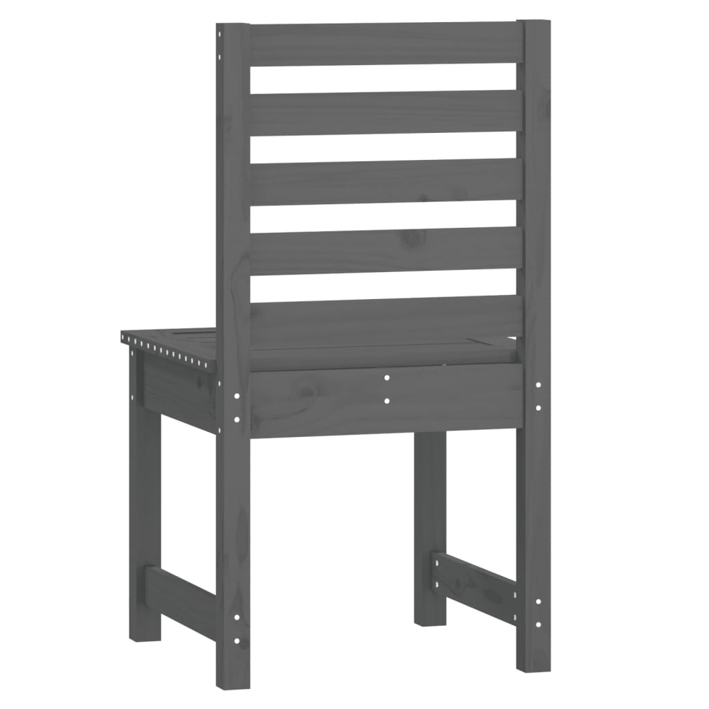vidaXL Gartenstühle 2 Stk. Grau 50x48x91,5 cm Massivholz Kiefer