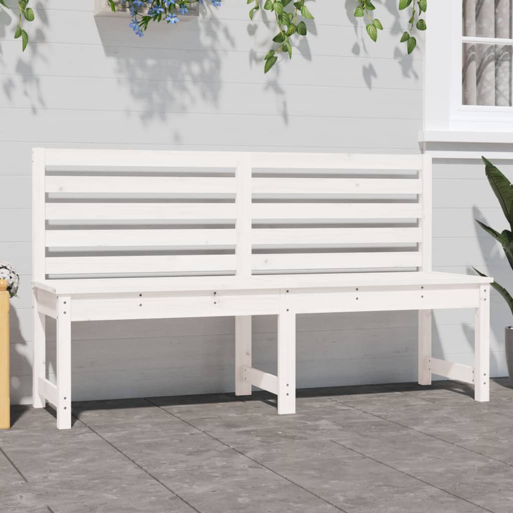 vidaXL Gartenbank Weiß 157,5 cm Massivholz Kiefer