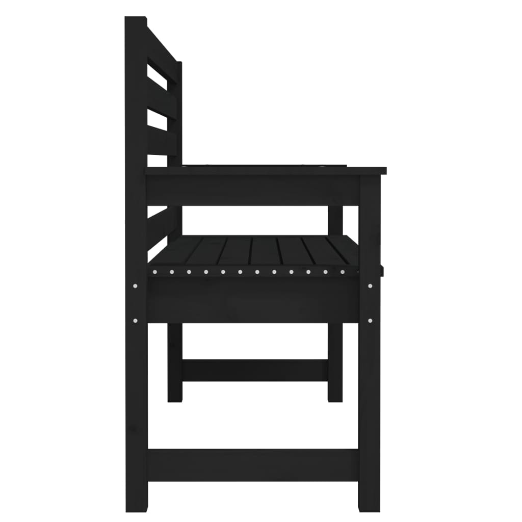 vidaXL Gartenbank Schwarz 109x48x91,5 cm Massivholz Kiefer